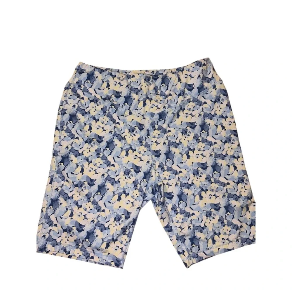 Old Navy Active PowerSoft Floral Biker Shorts Women High Waist plus 3x